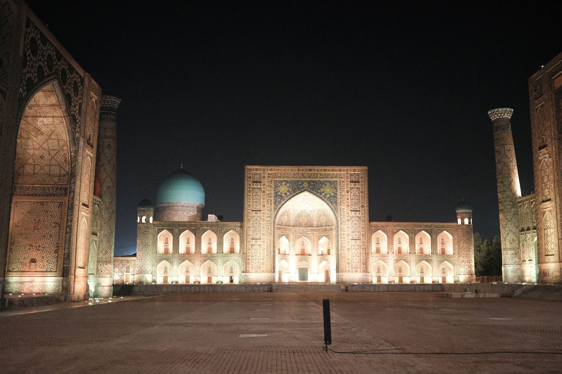 Registan Square at night